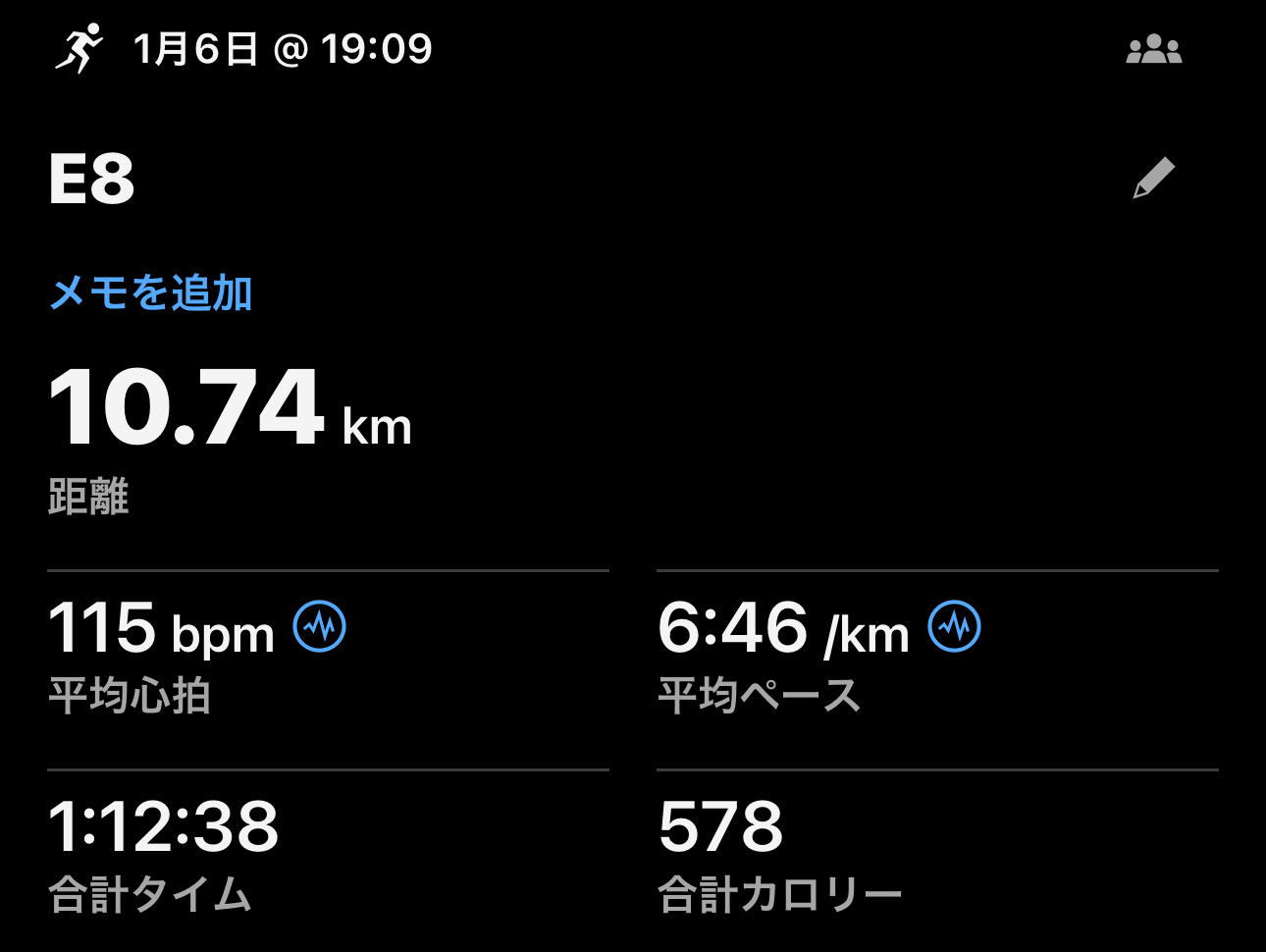 1/6 E8（アップ込み）の記録画像