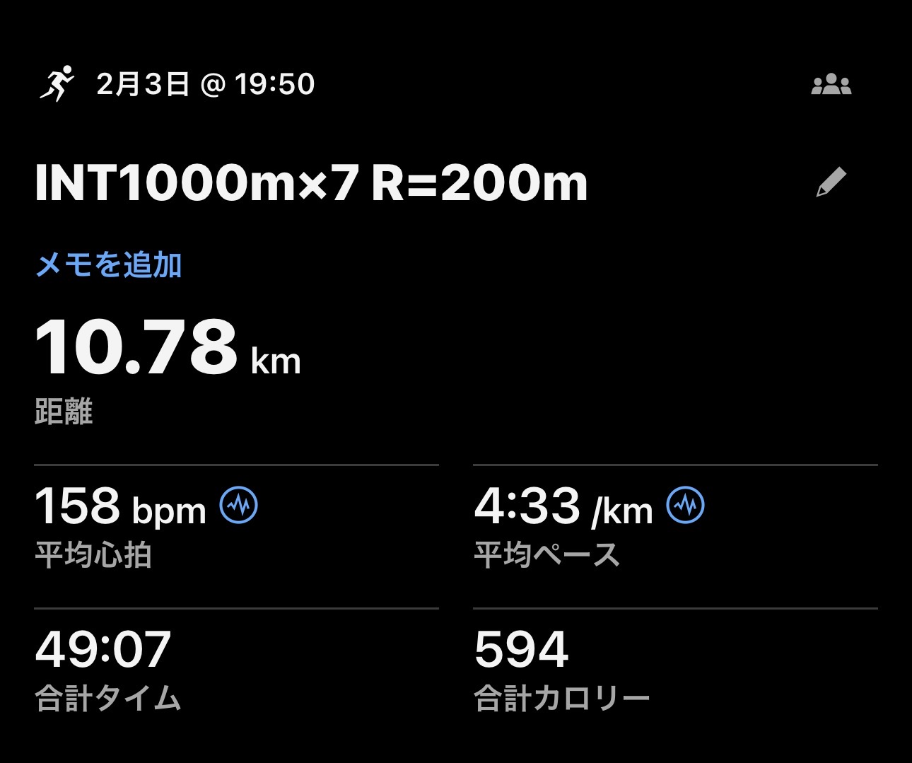 INT1000×7の練習ログ