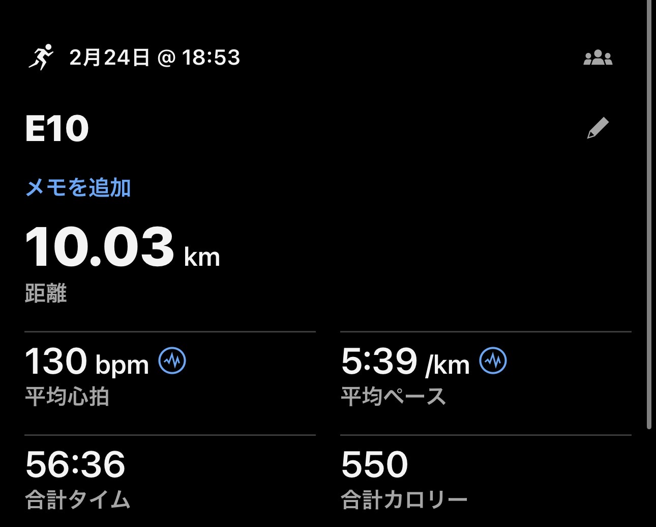 2/24 E10の練習ログ