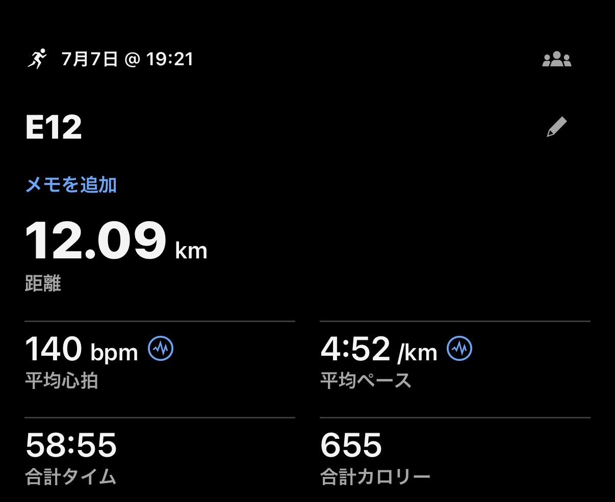 7/7 E12の練習ログ