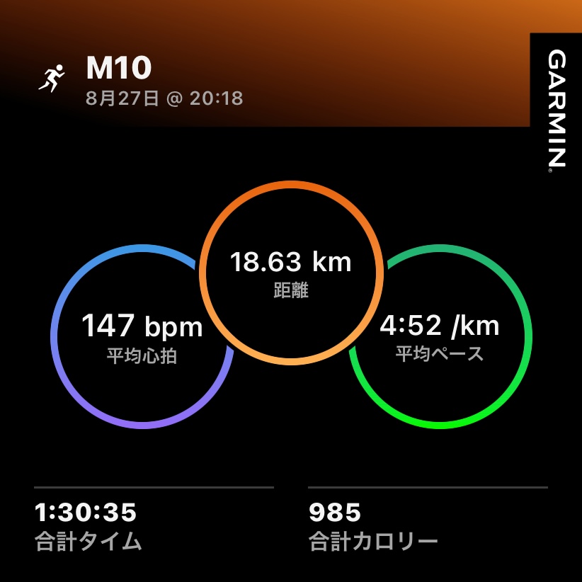 8/27 M10の練習ログ
